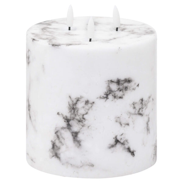 Luxe Collection Natural Glow 6x6 Marble Effect LED Candle - Image 4