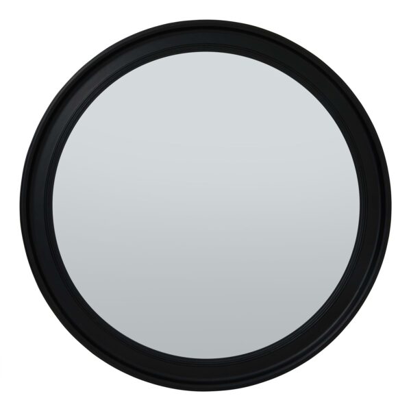 Black Wood Round Framed Large Mirror - Image 5