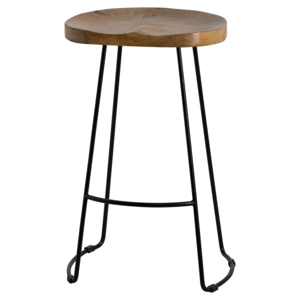 Franklin Hardwood Shaped Bar Stool - Image 2