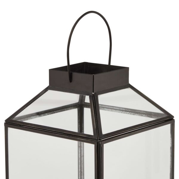 Glass Top Large Black Lantern - Image 2