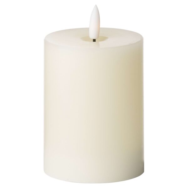 Luxe Collection Natural Glow 3 x 4 LED Cream Pillar Candle