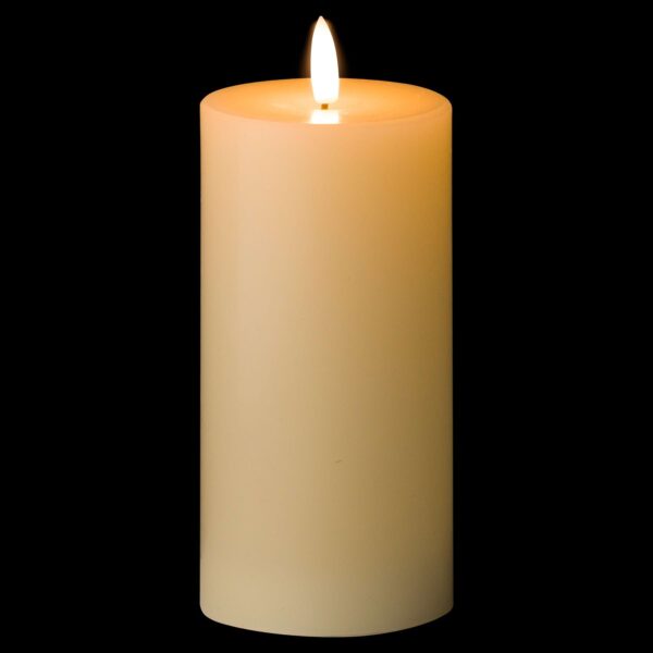 Luxe Collection Natural Glow 3 x 6 LED Cream Pillar Candle - Image 2