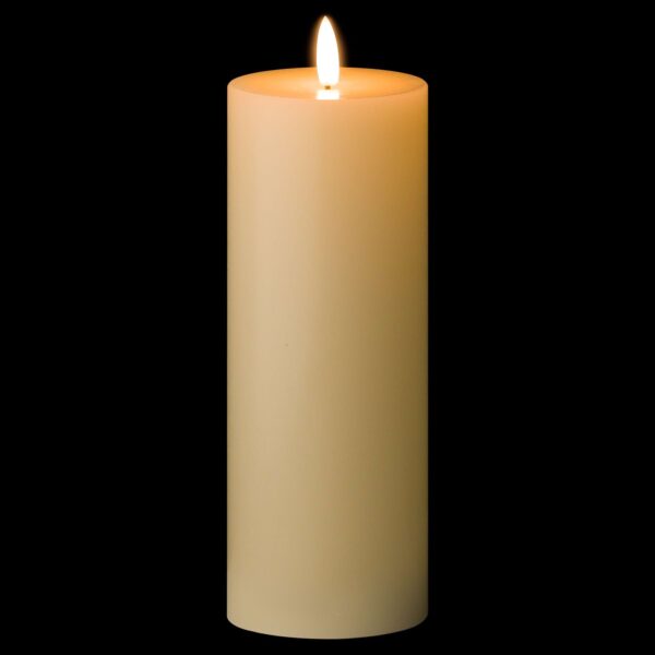 Luxe Collection Natural Glow 3 x 8 LED Cream Pillar Candle - Image 2