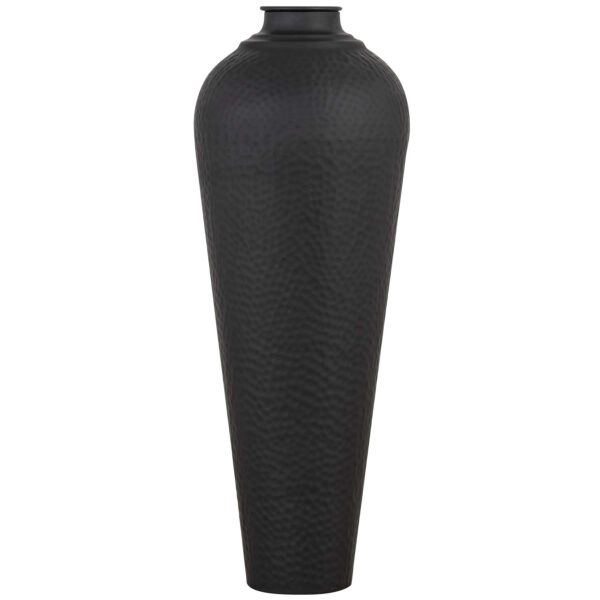 Matt Black Medium Hammered Vase With Lid - Image 3