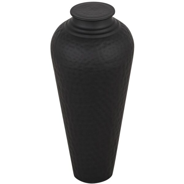 Matt Black Small Hammered Vase With Lid - Image 2