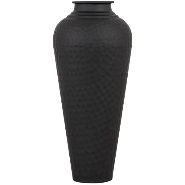 Matt Black Small Hammered Vase With Lid - Image 3