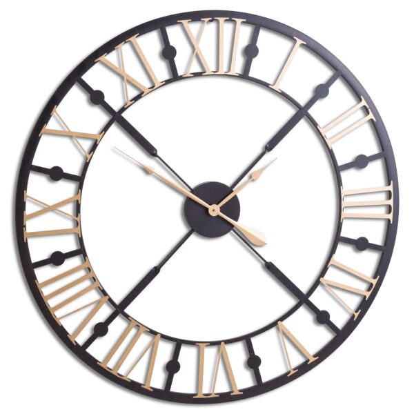 Black & Gold Skeleton Wall Clock