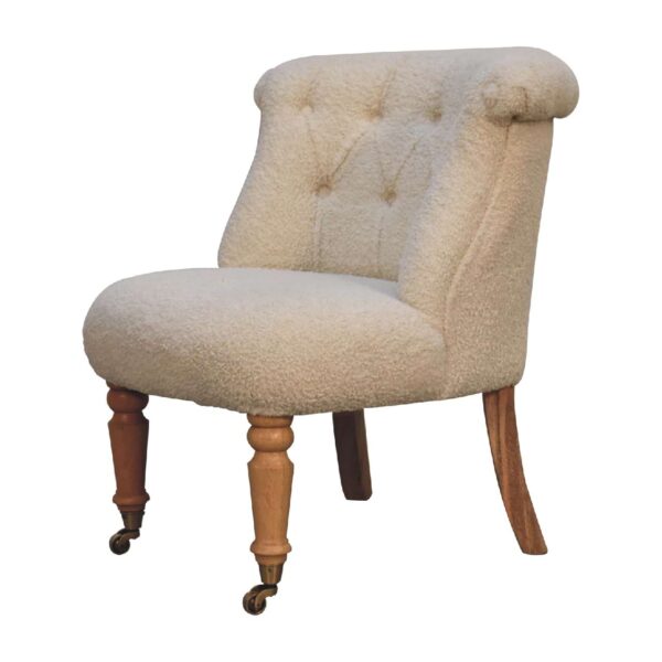 Boucle Cream Accent Chair - Image 3