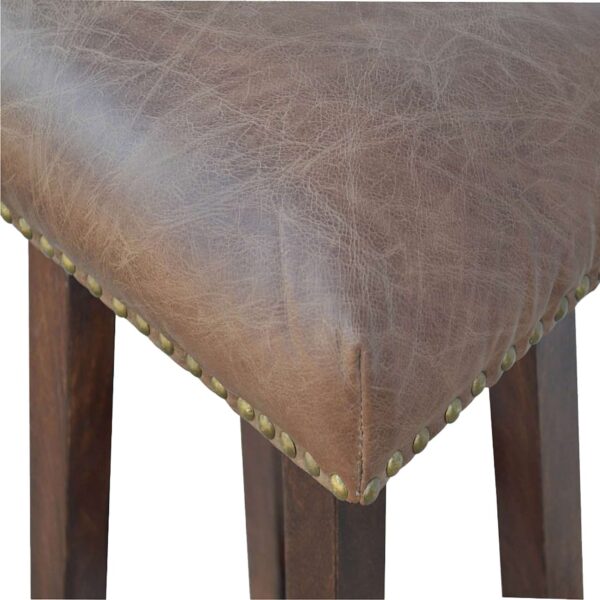 Buffalo Brass Leather Bar Stool - Image 3