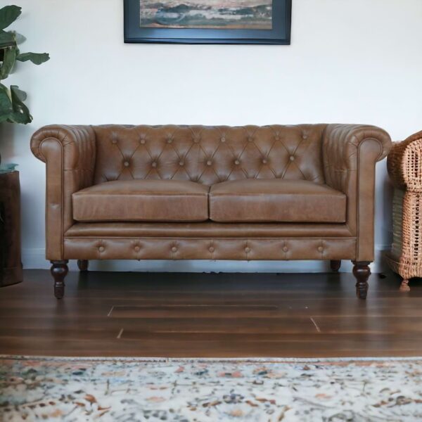 Buffalo Leather Chesterfield Sofa - Image 2