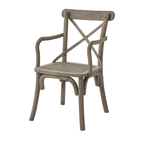 Copgrove Collection Cross Back Carver Chair With Rush Seat - Image 2