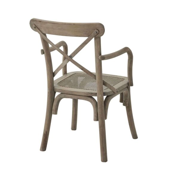 Copgrove Collection Cross Back Carver Chair With Rush Seat - Image 3