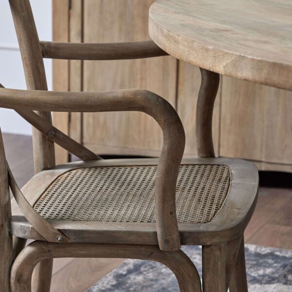 Copgrove Collection Cross Back Carver Chair With Rush Seat - Image 7