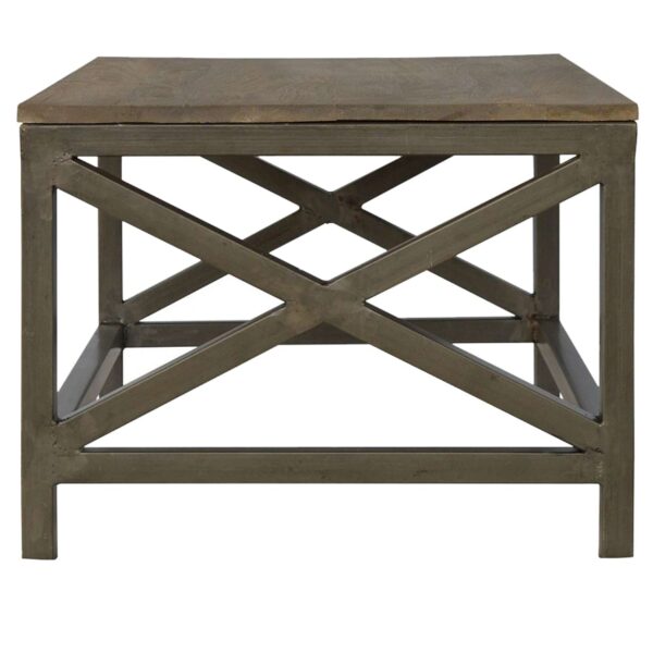 Industrial Cross Metal Coffee Table - Image 3