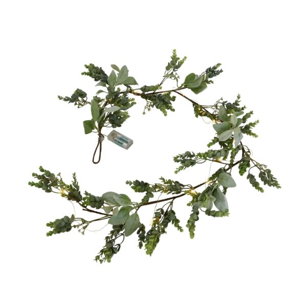 Eucalyptus & Lambs Ear LED Winter Garland - Image 5