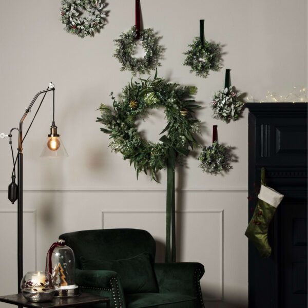 Large Frosted Eucalyptus Candle Wreath - Image 4