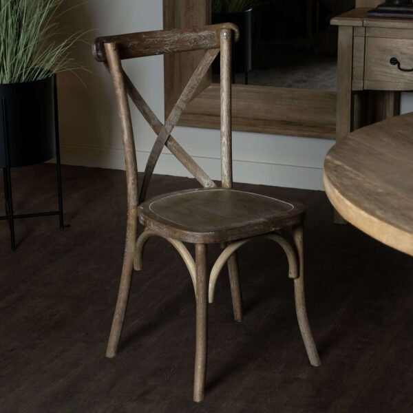 Light Oak Cross Back Dining Chair - Image 4