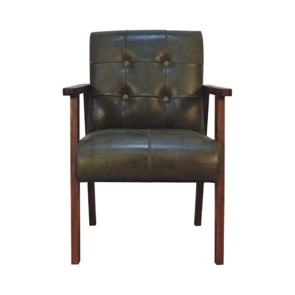 Olive Buffalo Leather Chair - Image 2