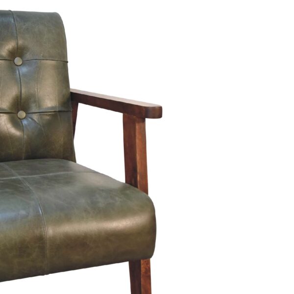 Olive Buffalo Leather Chair - Image 5