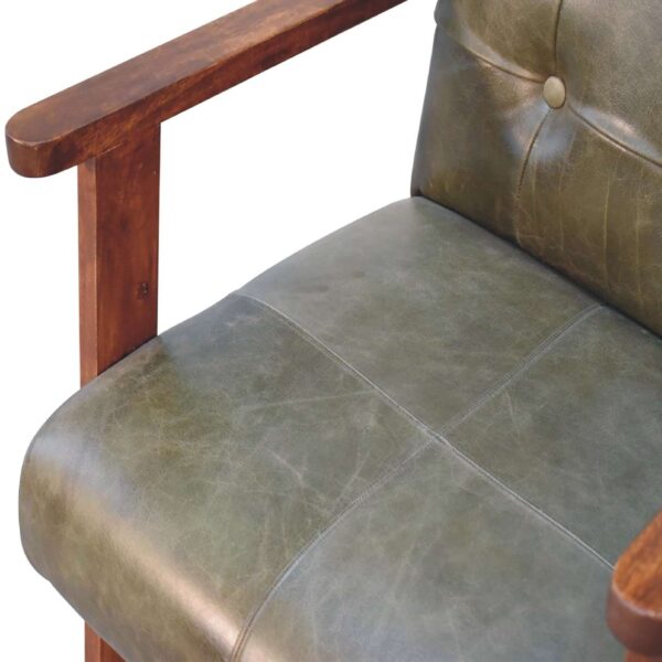 Olive Buffalo Leather Chair - Image 6