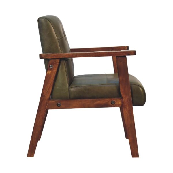 Olive Buffalo Leather Chair - Image 7