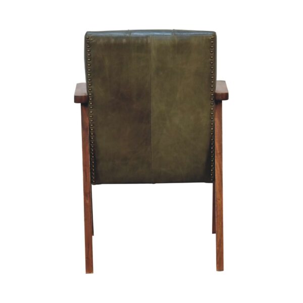 Olive Buffalo Leather Chair - Image 8