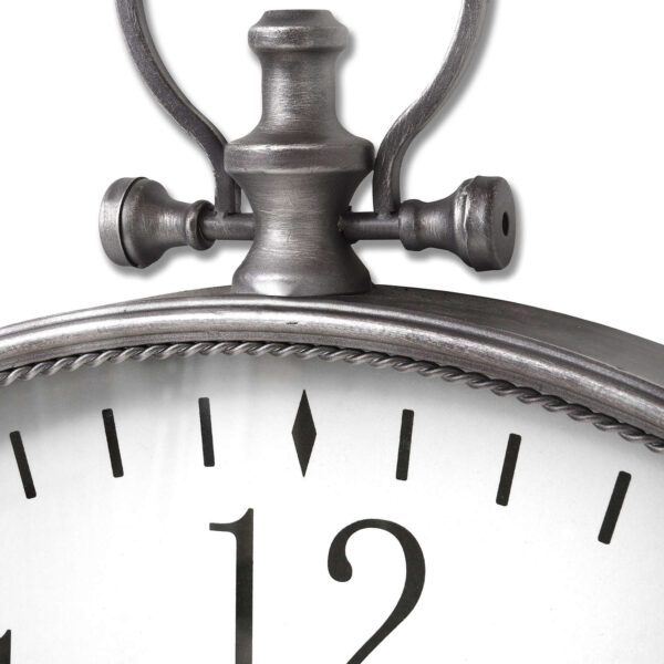 Silver Pocket Watch Wall Clock - Image 3