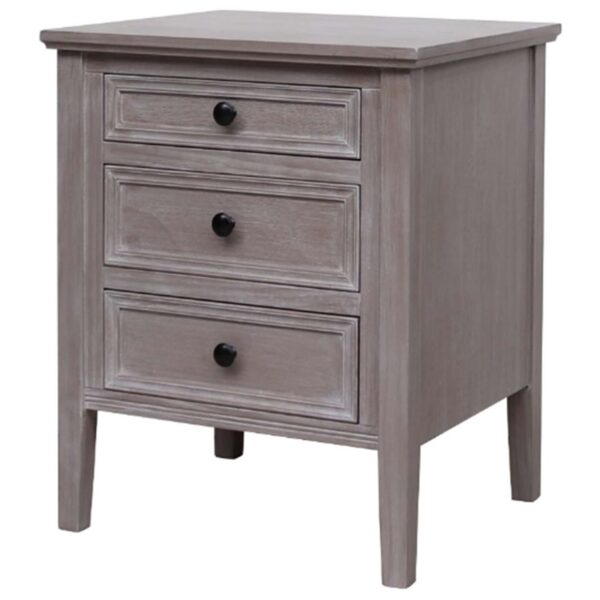 The Serene Collection Three Drawer Bedside Table