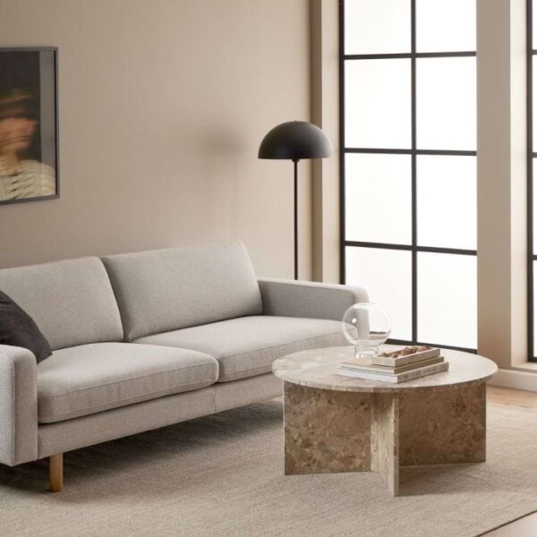 Vega Round Coffee Table in Latte Brown Marble - Image 2