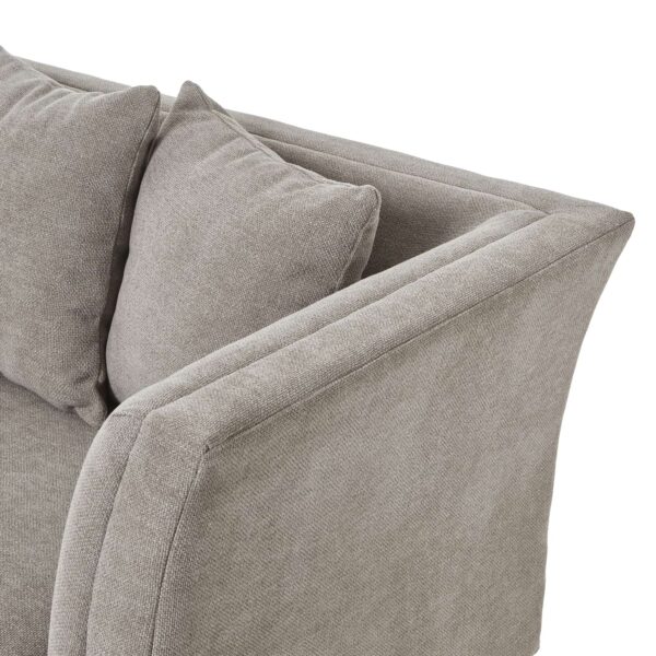 Vesper Taupe Cushion Back Three Seater Sofa - Image 2