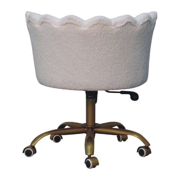 White Boucle Swivel Chair - Image 3