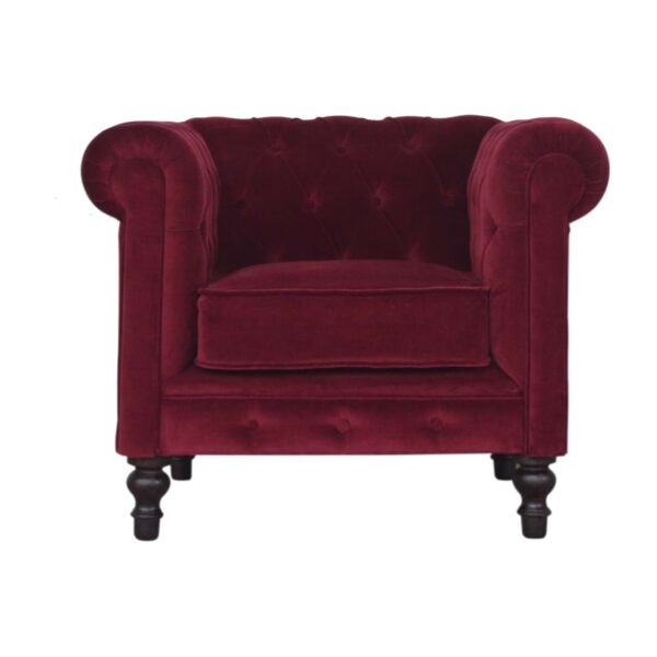 Red Wine Chesterfield Armchair - Image 2