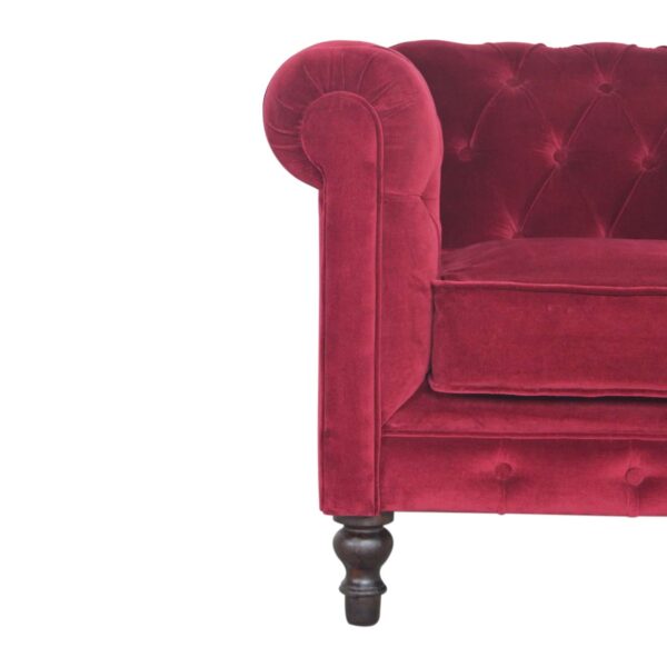 Red Wine Chesterfield Armchair - Image 4