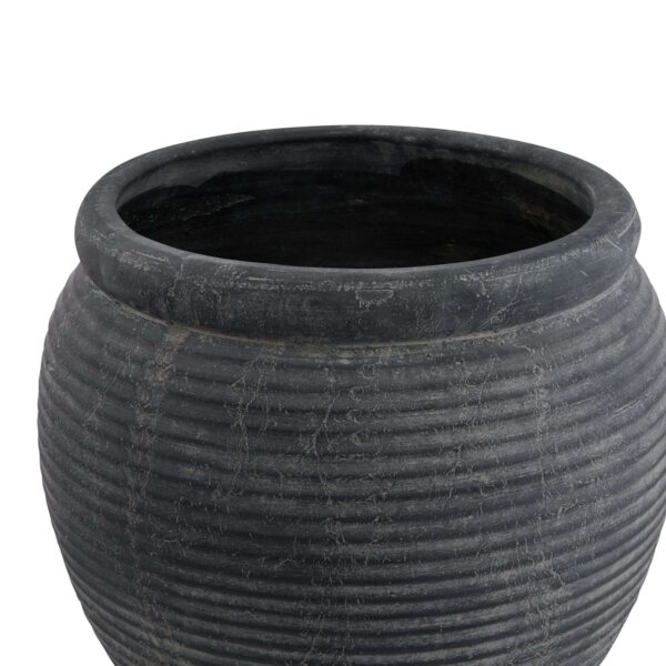 Amalfi Grey Rimmed Large Plant Pot - Image 2