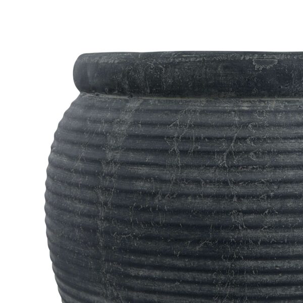 Amalfi Grey Rimmed Large Plant Pot - Image 3